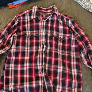 Stylish Red and Black Plaid Button Down Shirt